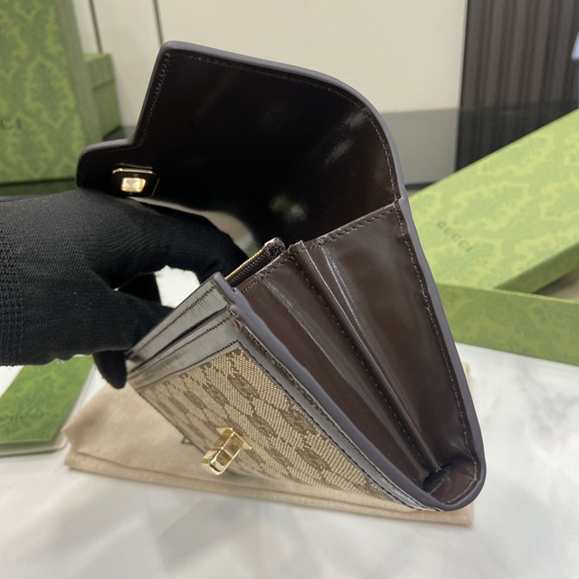 gucci專櫃2024新款帆布錢包錢夾 古馳Luce系列長夾錢包 jcp2354